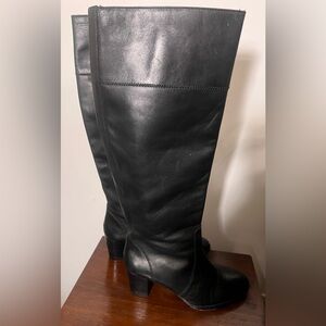 J Crew Black Leather Knee-High Boots
